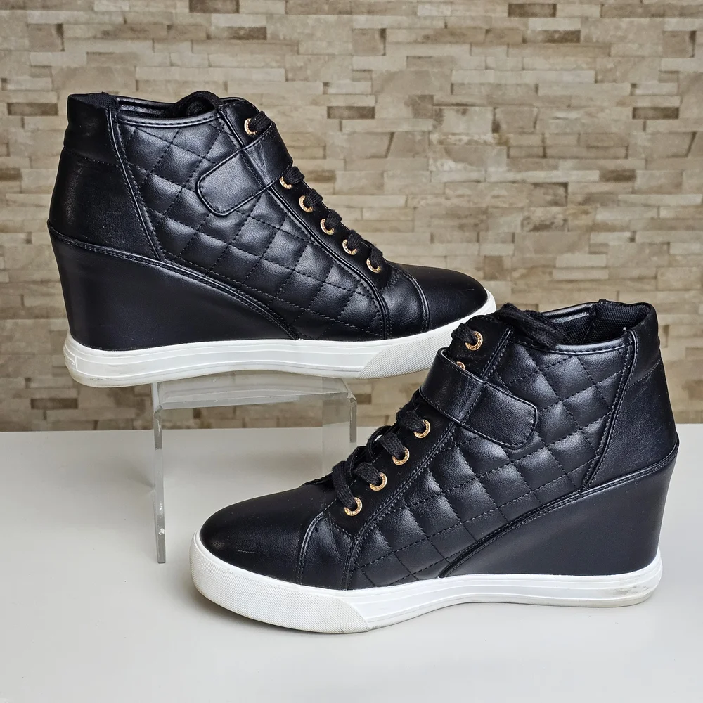Juicy Couture Black Quilted Wedge Sneakers - Picture 2 of 9